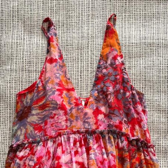 Free People Juliana Maxi Dress β Cherry Combo β Size XS - Picture 6 of 9